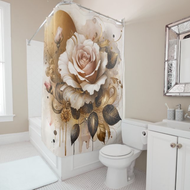 Cortina De Ducha Rosa de oro y cachemira (In situ)