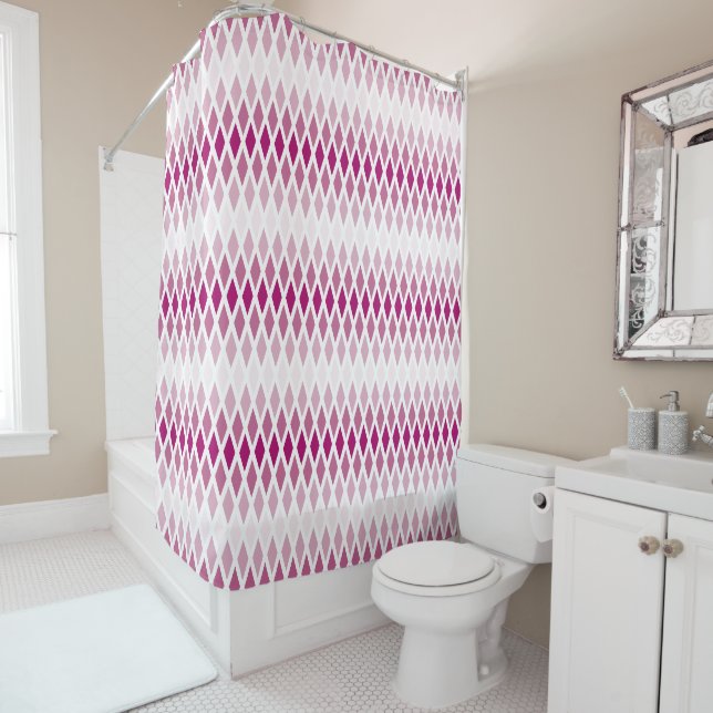 Cortina De Ducha Rosa Diamond Ombre (In situ)