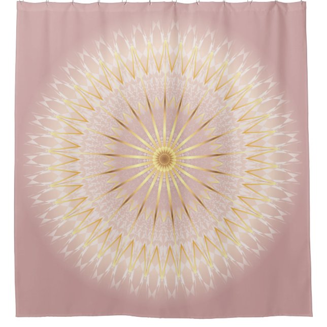 Cortina De Ducha Rosa Gold Mandala (Anverso)