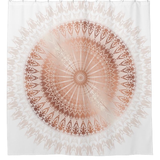 Cortina De Ducha Rosa Gold Mandala Modern (Anverso)