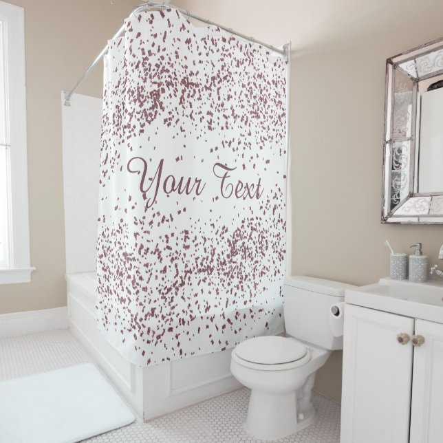 Cortina De Ducha Rosa Gold purpurina confetti (In situ)