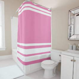 Cortina De Ducha Rosa: Líneas modernas en blanco