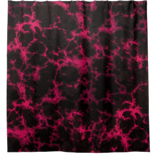 Cortina De Ducha Rosa manchado vibrante y negro del gótico