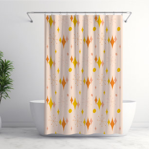 Cortina De Ducha Rosa, Naranja, Estallido Amarillo Patrón de Mediad