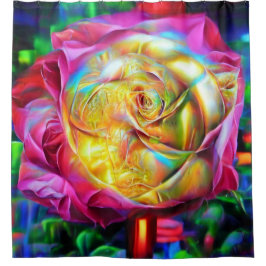 Cortina De Ducha Rosa psicodélico arcoiris