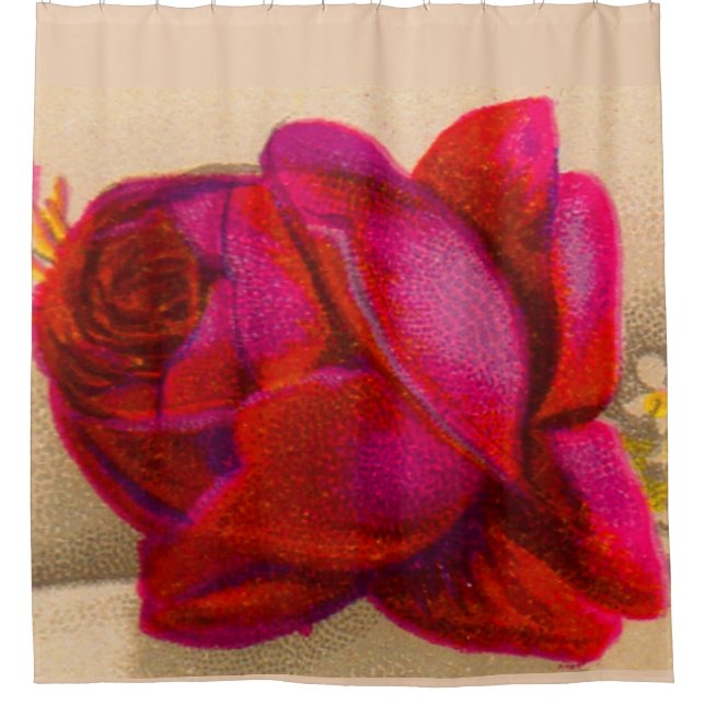 Cortina De Ducha Rosa roja victoriana (Anverso)