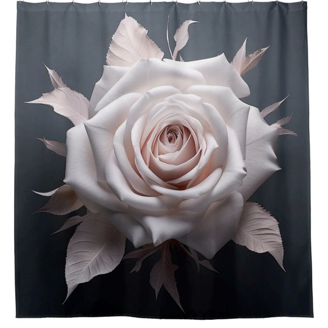 Cortina De Ducha Rosa rosa sobre fondo oscuro (Anverso)