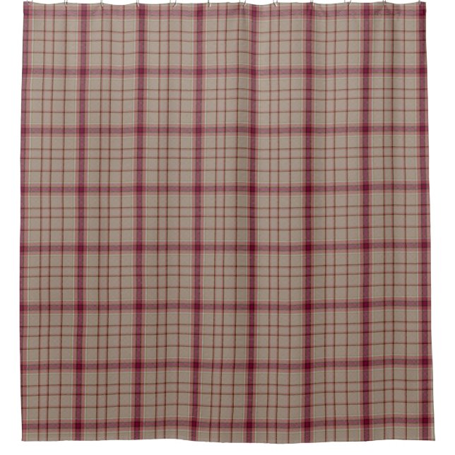 Cortina De Ducha rosa Tartan Plaid Scottish Kilt (Anverso)