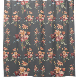 Cortina De Ducha Rosa victoriano y Lily Bouquet