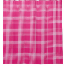 Cortina de ducha rosa y blanca de Gingham Checkere