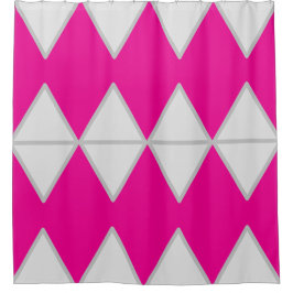 Cortina de ducha rosa y blanco