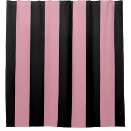 Cortina De Ducha Rosa y rayas negras