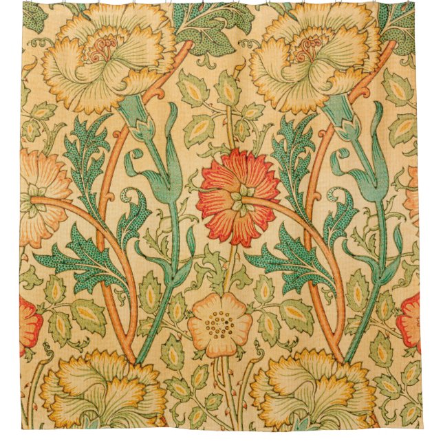 Cortina De Ducha Rosa y Rosa por William Morris (Anverso)