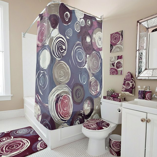 Cortina De Ducha Rosas abstractos de tonos silenciados (Subido por el creador)