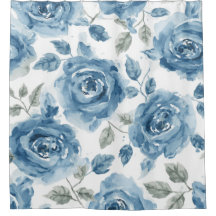 Rosas Azules Acuarela Botánica Floraciones Floral
