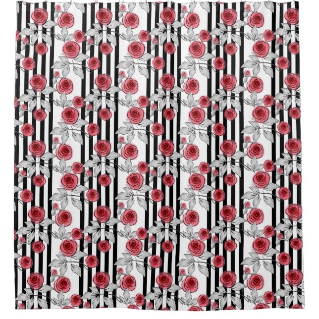 Cortina De Ducha Rosas de acuarela (Anverso)