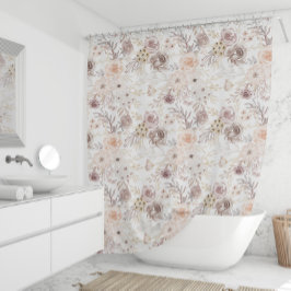 Cortina De Ducha Rosas de color de agua pastel