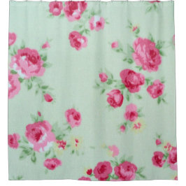 Cortina De Ducha Rosas de menta Shabby Chic Shower Cortain