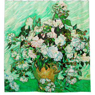 Cortina De Ducha Rosas de Vintage Vincent Van Gogh (1890)