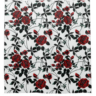 Cortina De Ducha Rosas rojas.