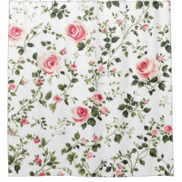 Cortina De Ducha Rosas rosas rosas rosadas de color