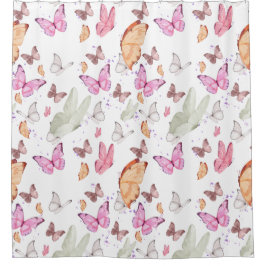 Cortina De Ducha rose gold butterfly