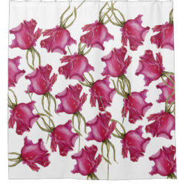 Cortina De Ducha Roses rosas color de agua arte pintado a mano