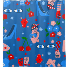 Cortina De Ducha rosie la remachadora rockabilly caprichosa