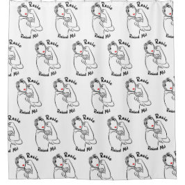 Cortina De Ducha Rosie Raised Década - Imagen de lienzo