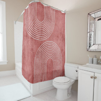 Cortina De Ducha Rosy Pink Minimalista