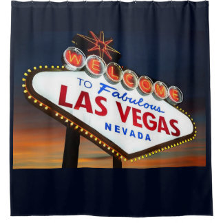 CORTINA DE DUCHA RÓTULO LAS VEGAS