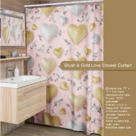 Cortina de ducha Rubor & Gold Love