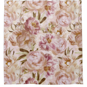 Cortina De Ducha Rubor Peonies Springflowers Opulent Garden