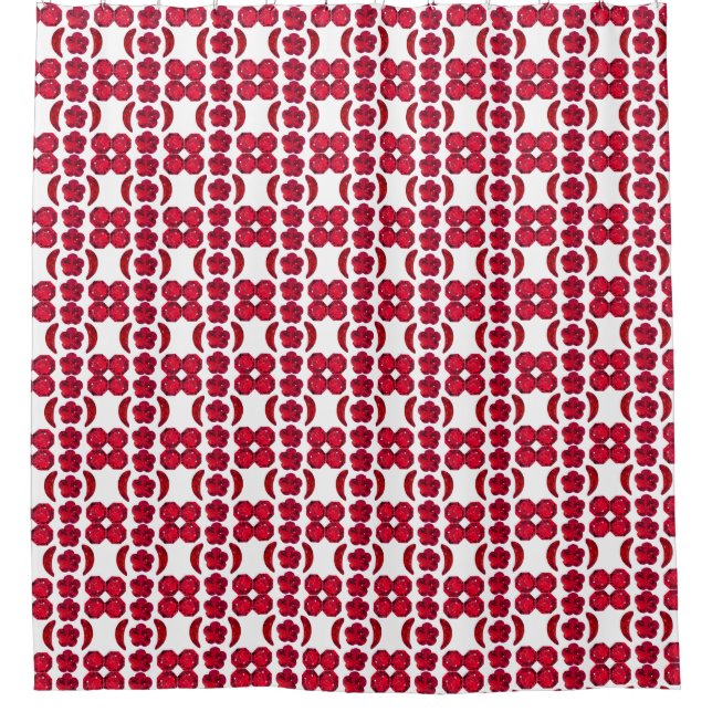 Cortina De Ducha Ruby Gemstone Art, rojo (Anverso)