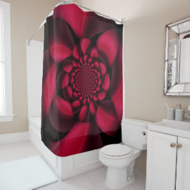 Cortina De Ducha Ruby Red Black Petal