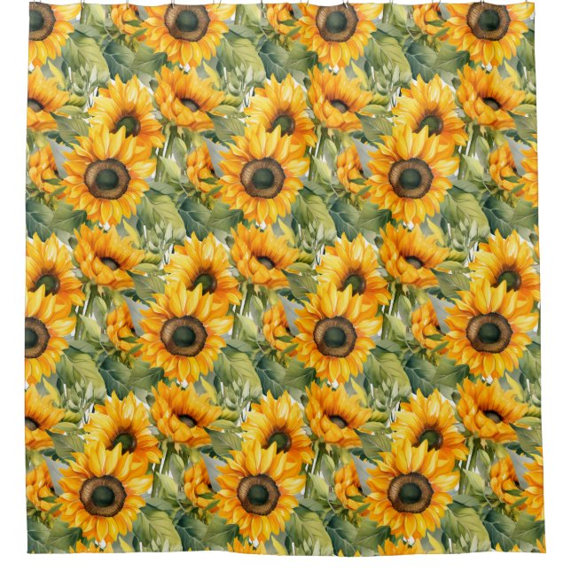 Cortina De Ducha Rustic Country Americana Sunflower Shower Curtains (Anverso)