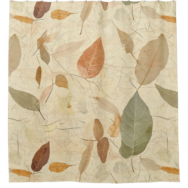 Cortina De Ducha Rustic Nature-Inspired Leaf - Botanical Art (3) (Anverso)