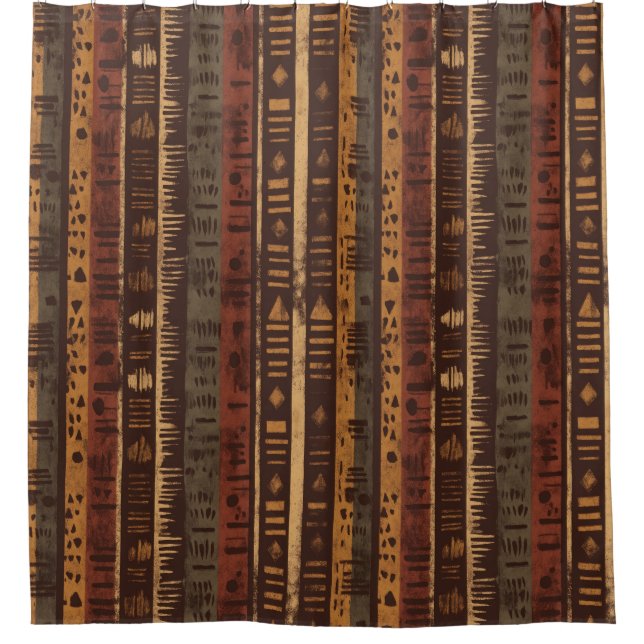 Cortina De Ducha Rustic Southwestern Stripe Pattern (5) (Anverso)