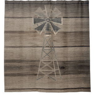 Cortina De Ducha Rústico Weathered Wood Country Winl Mill