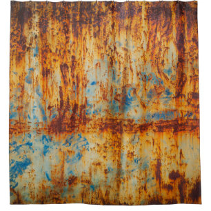 Cortina De Ducha Rusty Blue Metalizado Textura
