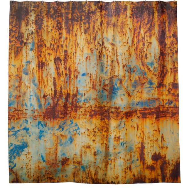 Cortina De Ducha Rusty Blue Metalizado Textura (Anverso)