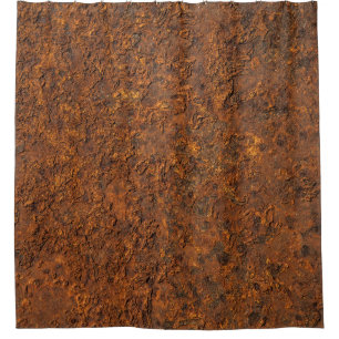 Cortina De Ducha Rusty Metalizado: Estética texturizada de hierro.