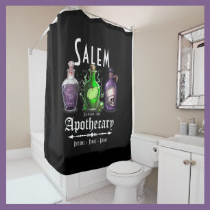 Cortina De Ducha Salem de Halloween Potions Apothecary Tonics Elixi