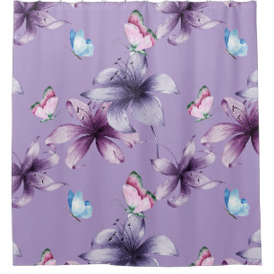 CORTINA DE DUCHA SALÓN Y MARIPOSAS DE MEDIANOCHE