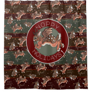 Cortina De Ducha Saltando Jackalope Felices Fiestas