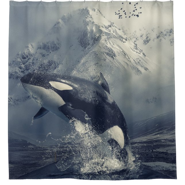 Cortina De Ducha Salto de ballenas asesinas (Anverso)