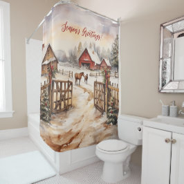 Cortina De Ducha Saludos de temporada a los Navidades de yard victo