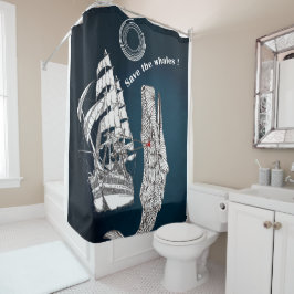 Cortina De Ducha Salvar a las ballenas