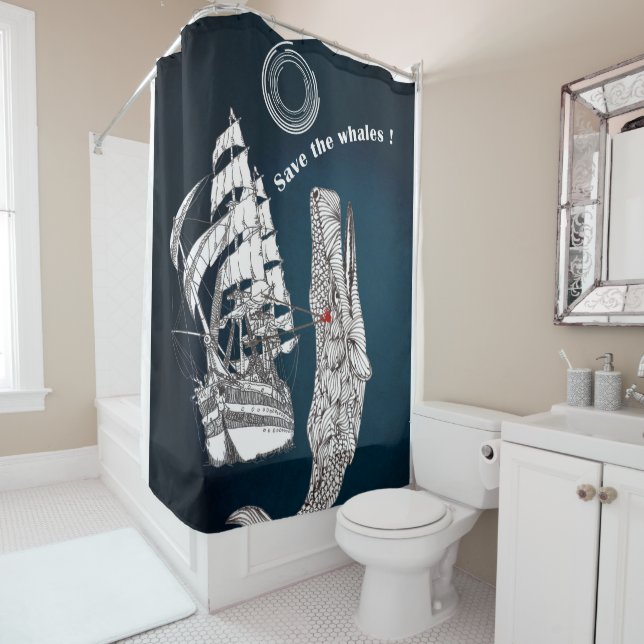 Cortina De Ducha Salvar a las ballenas (In situ)