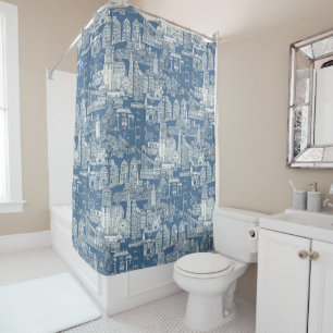 Cortina De Ducha San Francisco toile denim cobalto
